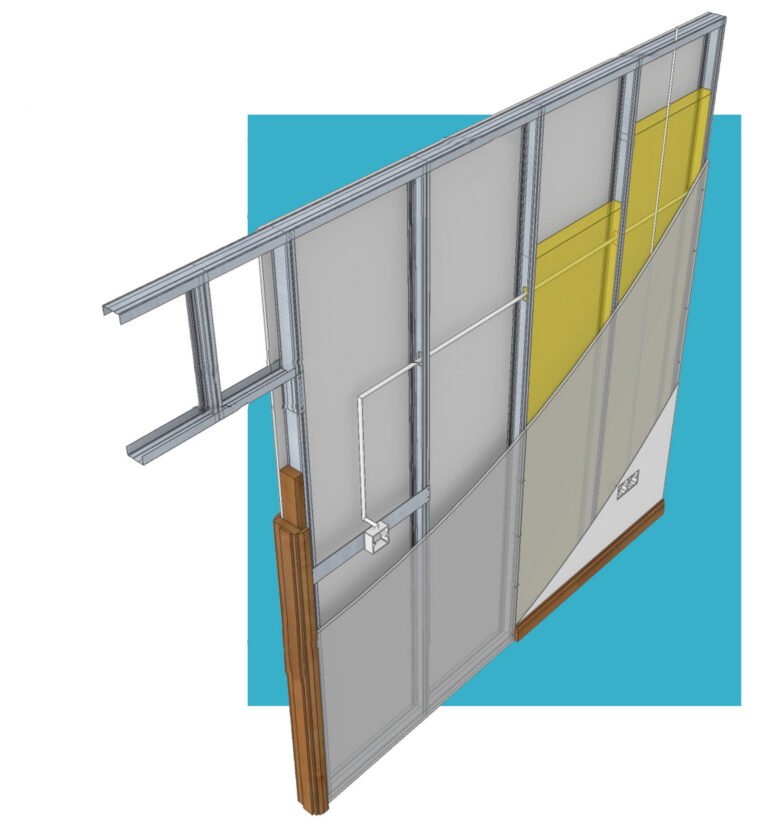 SFS stud and track partition wall system illustration